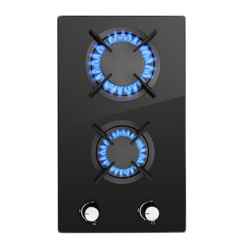 30cm gas hob burners - hob, black
