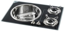 Black Glass 2 Ring Gas Hob +