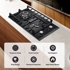 2 Burners Gas Hob 30cm Black